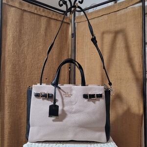 Kate Spade New York Holden Street Blush & Black Pebbled Leather Tote Handbag